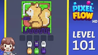 Pixel Flow Level 101 grid layout and solution screenshot