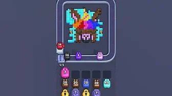Pixel Flow Level 1017 grid layout and solution screenshot