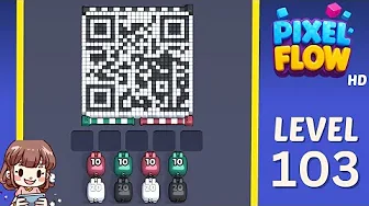Pixel Flow Level 103 grid layout and solution screenshot