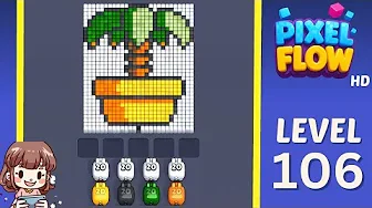 Pixel Flow Level 106 grid layout and solution screenshot