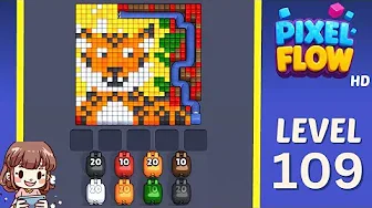 Pixel Flow Level 109 grid layout and solution screenshot