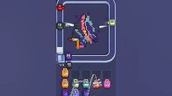 Pixel Flow Level 1104 grid layout and solution screenshot