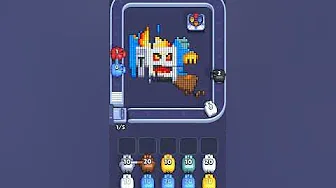 Pixel Flow Level 1124 grid layout and solution screenshot