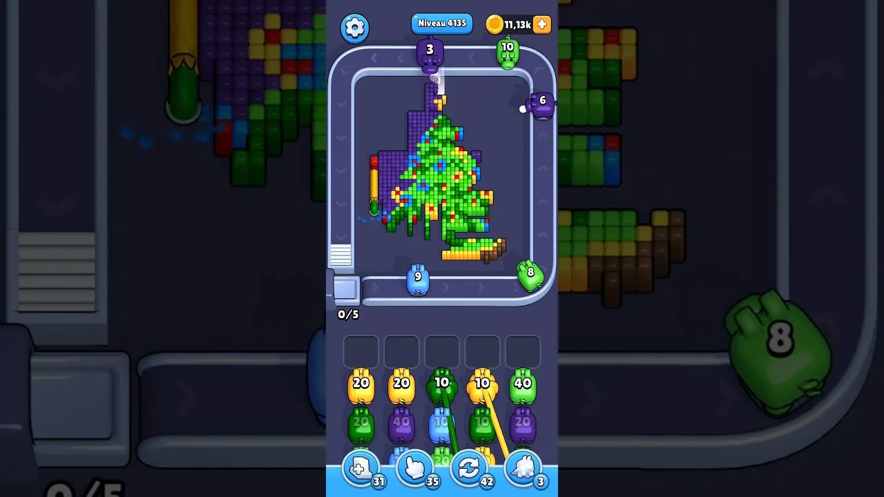 Pixel Flow Level 1146 grid layout and solution screenshot