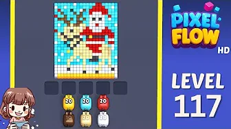 Pixel Flow Level 117 grid layout and solution screenshot
