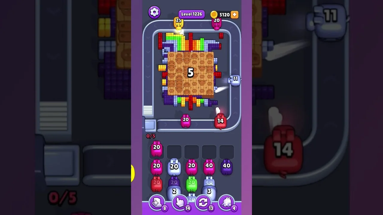 Pixel Flow Level 1226 grid layout and solution screenshot