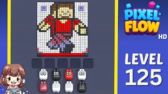 Pixel Flow Level 125 grid layout and solution screenshot