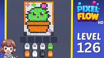 Pixel Flow Level 126 grid layout and solution screenshot