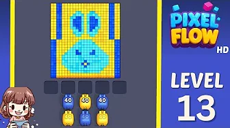 Pixel Flow Level 13 grid layout and solution screenshot