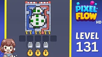 Pixel Flow Level 131 grid layout and solution screenshot