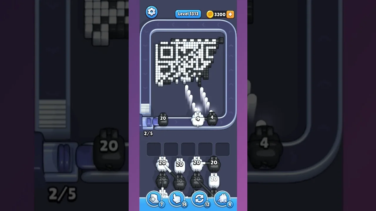 Pixel Flow Level 1323 grid layout and solution screenshot