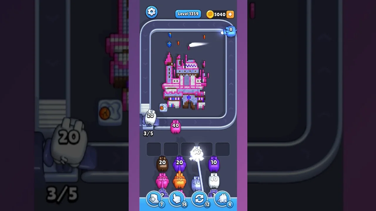 Pixel Flow Level 1359 grid layout and solution screenshot