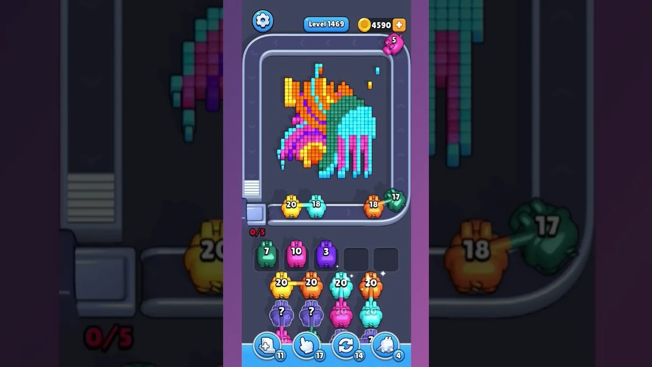 Pixel Flow Level 1469 grid layout and solution screenshot