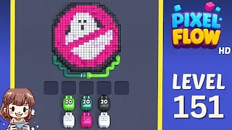 Pixel Flow Level 151 grid layout and solution screenshot