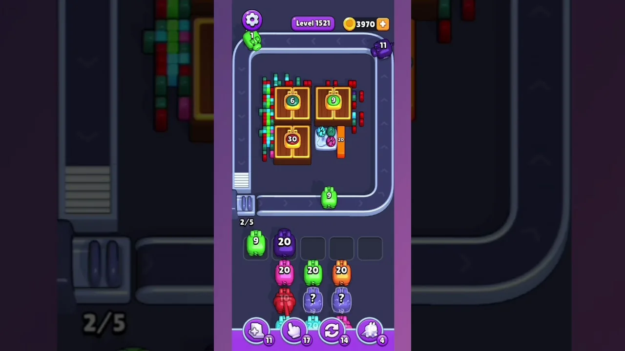 Pixel Flow Level 1521 grid layout and solution screenshot