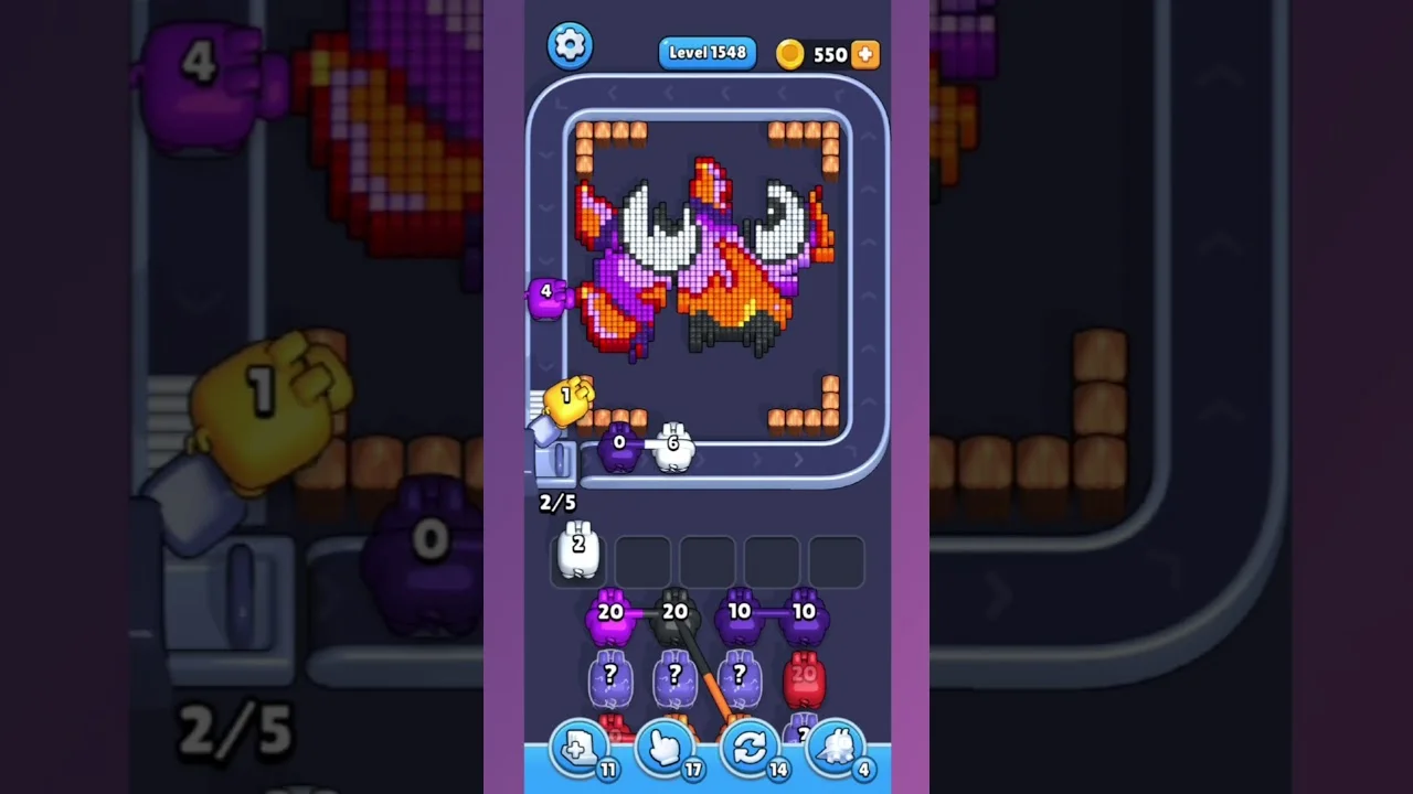 Pixel Flow Level 1548 grid layout and solution screenshot