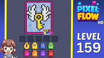 Pixel Flow Level 159 grid layout and solution screenshot