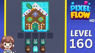 Pixel Flow Level 160 grid layout and solution screenshot