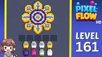 Pixel Flow Level 161 grid layout and solution screenshot