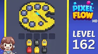 Pixel Flow Level 162 grid layout and solution screenshot