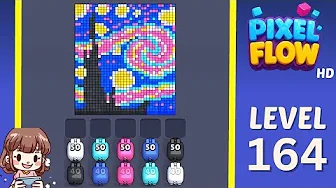 Pixel Flow Level 164 grid layout and solution screenshot