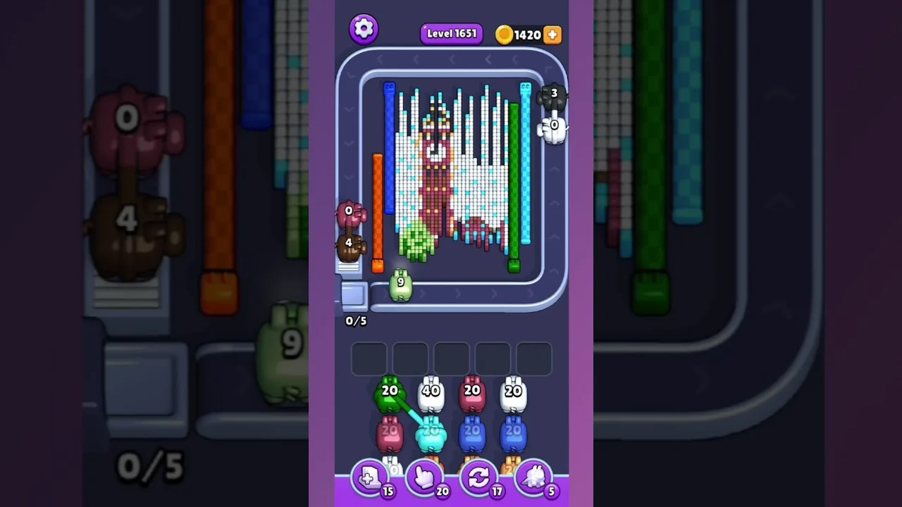 Pixel Flow Level 1651 grid layout and solution screenshot