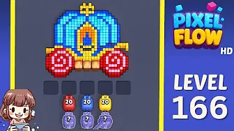 Pixel Flow Level 185 grid layout and solution screenshot