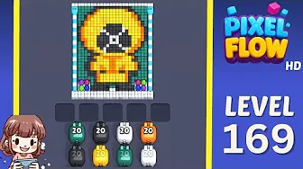 Pixel Flow Level 169 grid layout and solution screenshot