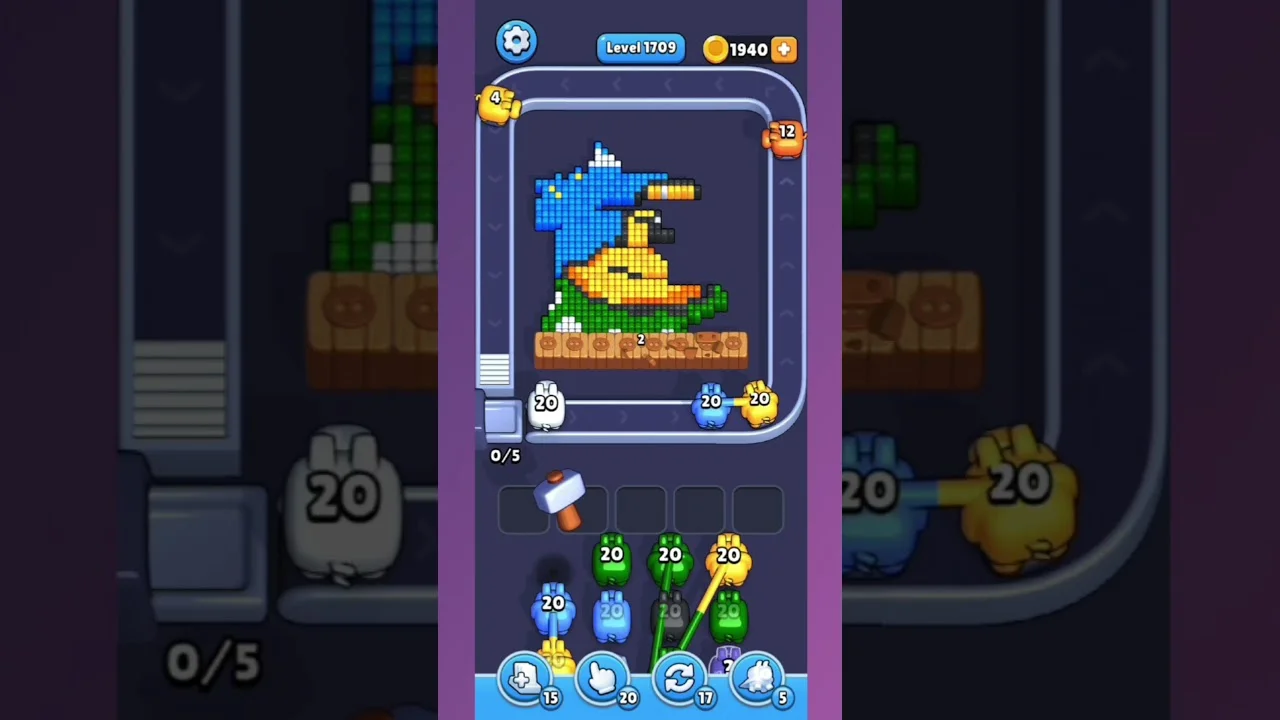 Pixel Flow Level 1709 grid layout and solution screenshot