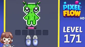 Pixel Flow Level 171 grid layout and solution screenshot