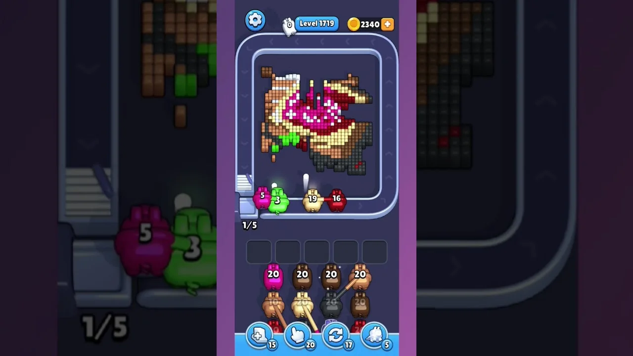 Pixel Flow Level 1719 grid layout and solution screenshot