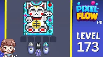 Pixel Flow Level 173 grid layout and solution screenshot