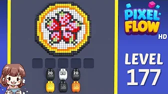 Pixel Flow Level 177 grid layout and solution screenshot