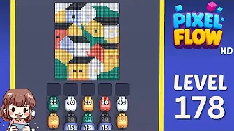 Pixel Flow Level 178 grid layout and solution screenshot