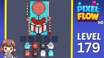 Pixel Flow Level 179 grid layout and solution screenshot