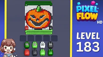 Pixel Flow Level 183 grid layout and solution screenshot