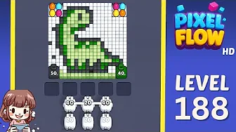 Pixel Flow Level 188 grid layout and solution screenshot