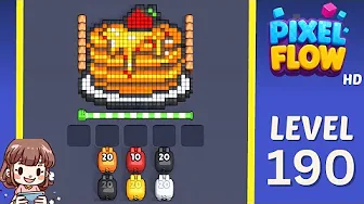 Pixel Flow Level 190 grid layout and solution screenshot