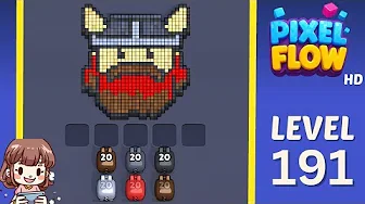 Pixel Flow Level 191 grid layout and solution screenshot