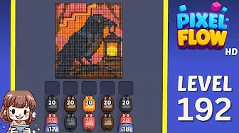 Pixel Flow Level 192 grid layout and solution screenshot