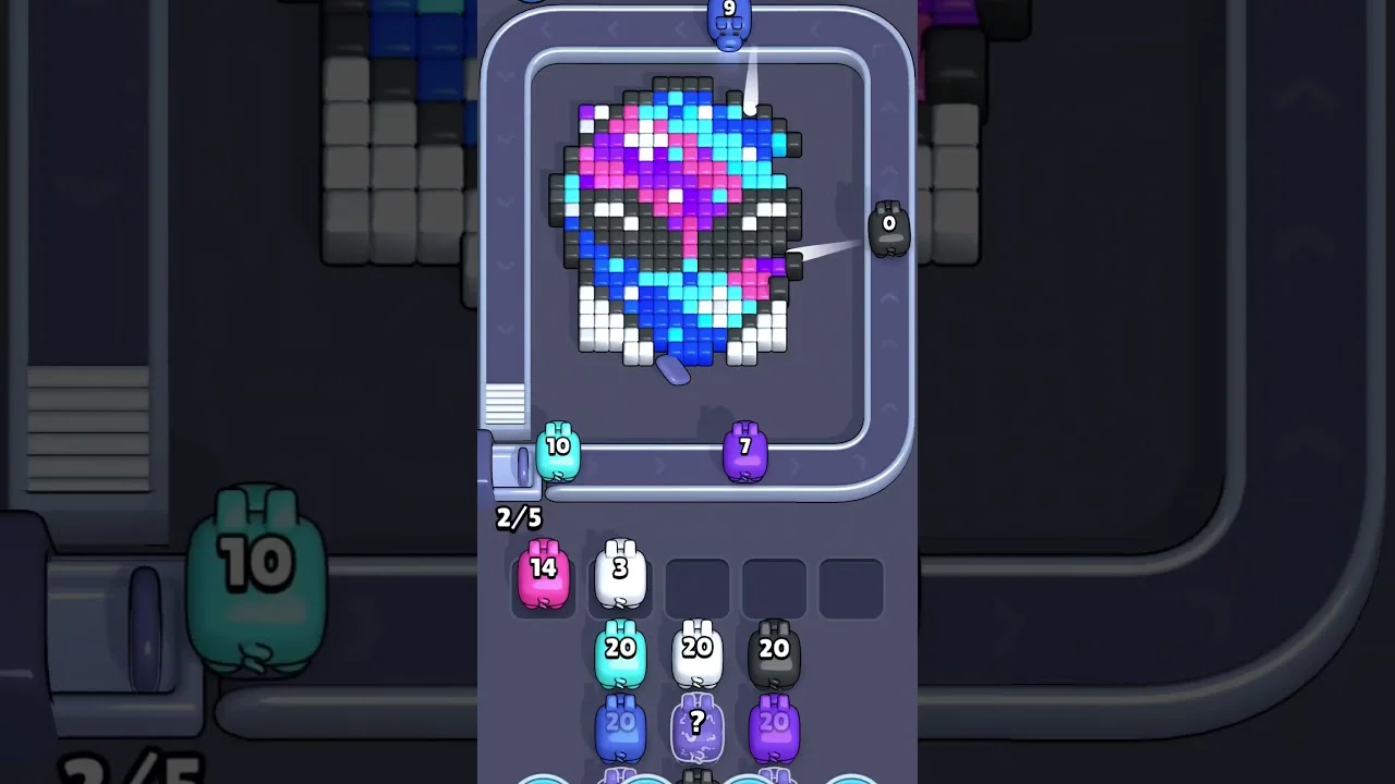 Pixel Flow Level 1928 grid layout and solution screenshot