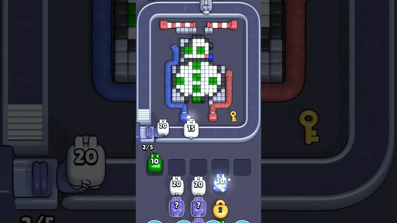 Pixel Flow Level 1932 grid layout and solution screenshot