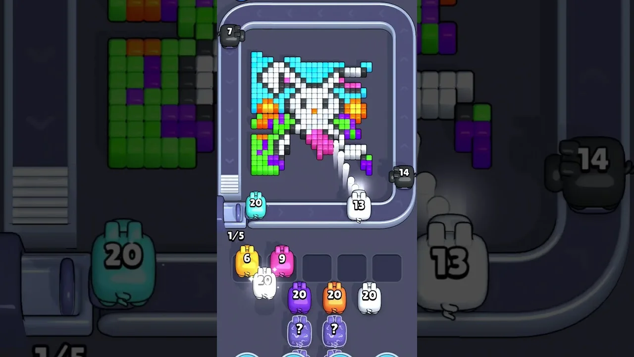 Pixel Flow Level 1933 grid layout and solution screenshot