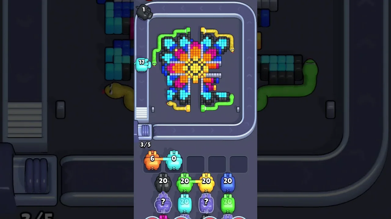 Pixel Flow Level 1940 grid layout and solution screenshot