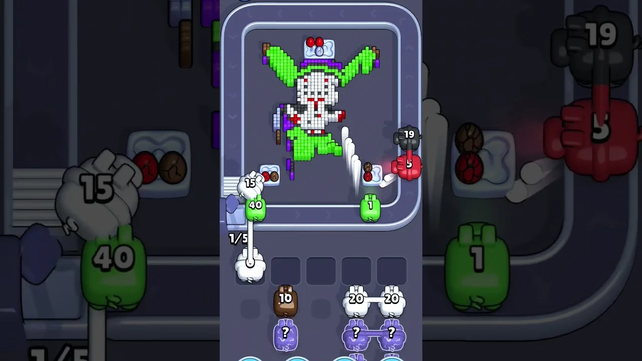 Pixel Flow Level 1942 grid layout and solution screenshot