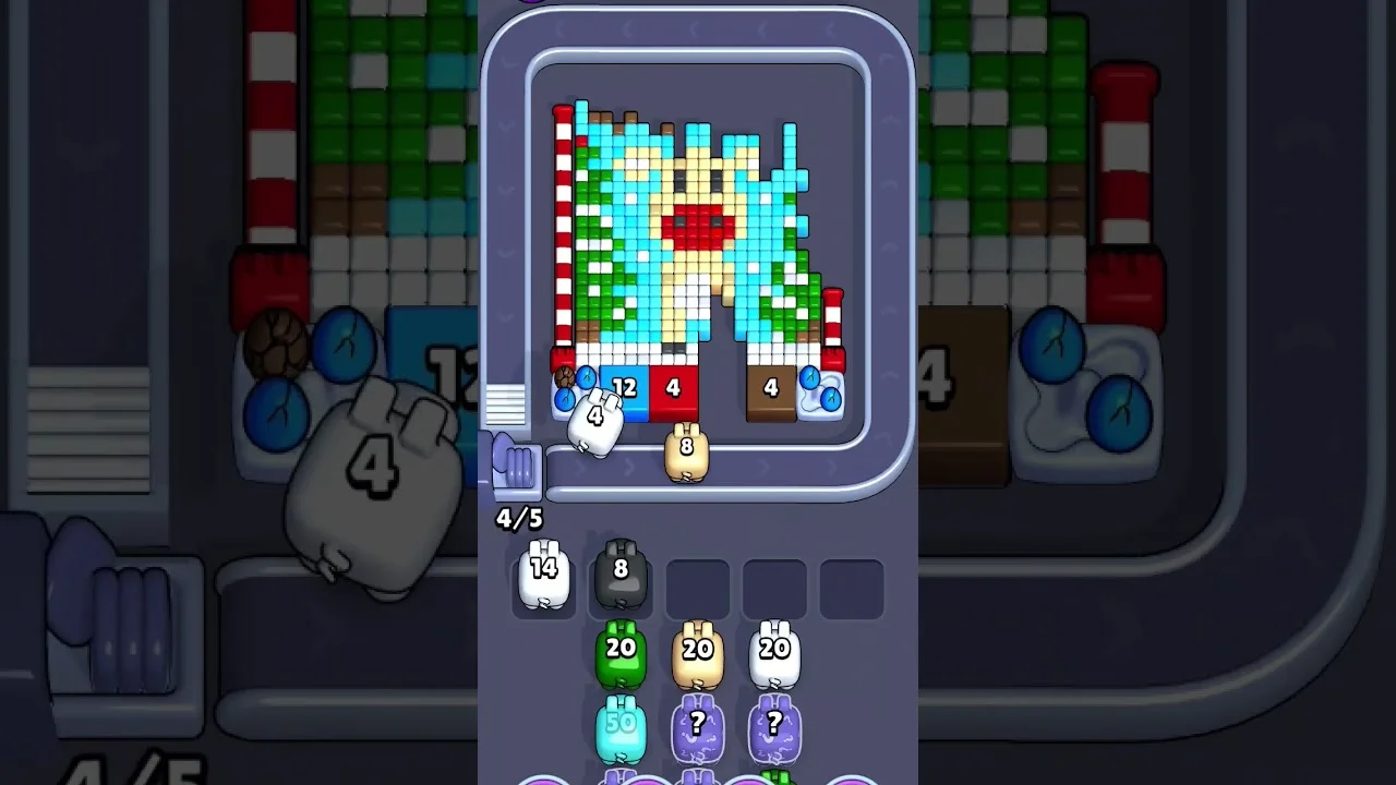 Pixel Flow Level 1945 grid layout and solution screenshot
