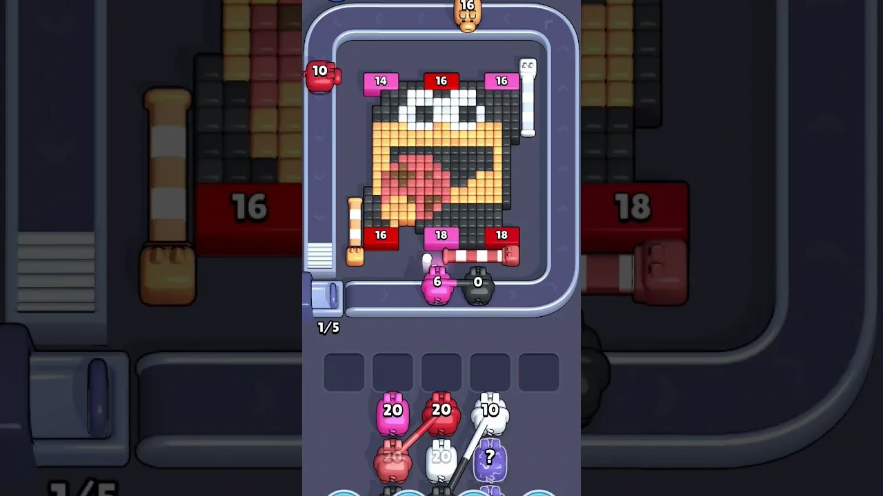 Pixel Flow Level 1947 grid layout and solution screenshot