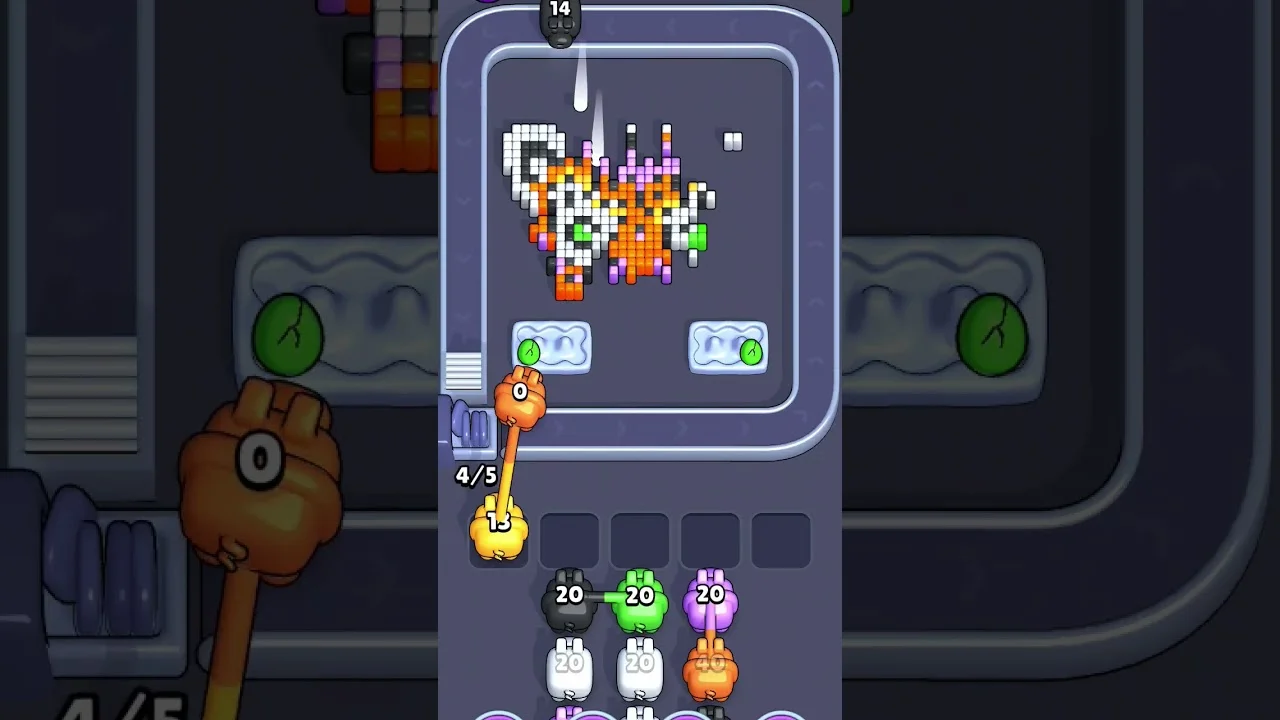 Pixel Flow Level 1950 grid layout and solution screenshot