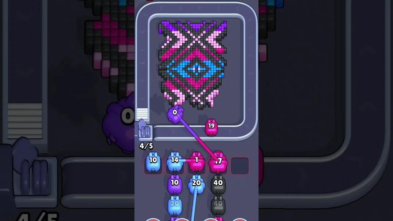 Pixel Flow Level 1956 grid layout and solution screenshot