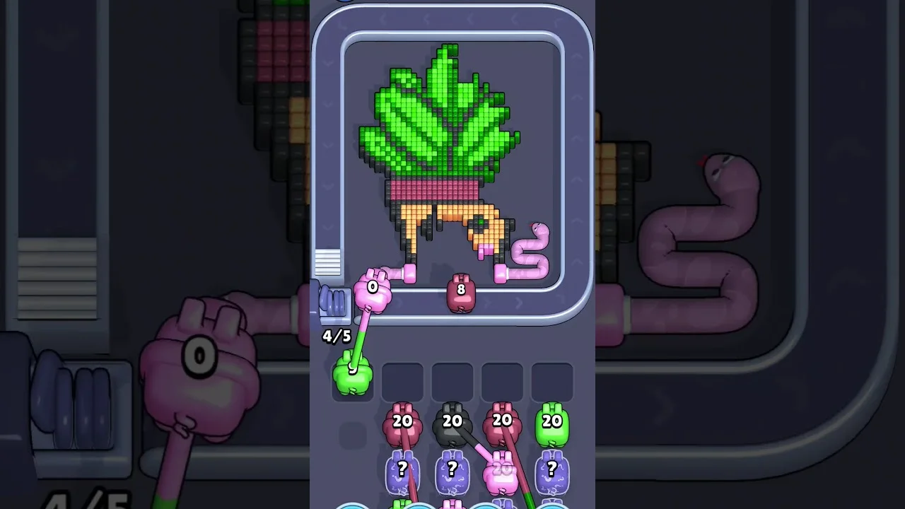Pixel Flow Level 1957 grid layout and solution screenshot